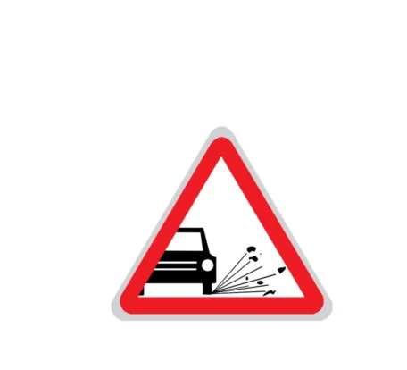 تابلو خطر پرتاب سنگ