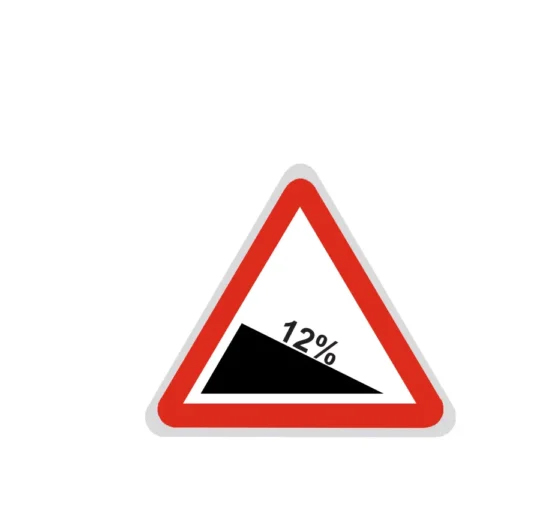 تابلو شیب سرازیری ۱۰ درصد تا ۱۲ درصد