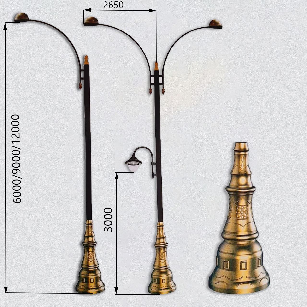 پایه چراغ دکوراتیو پارکی کد 01