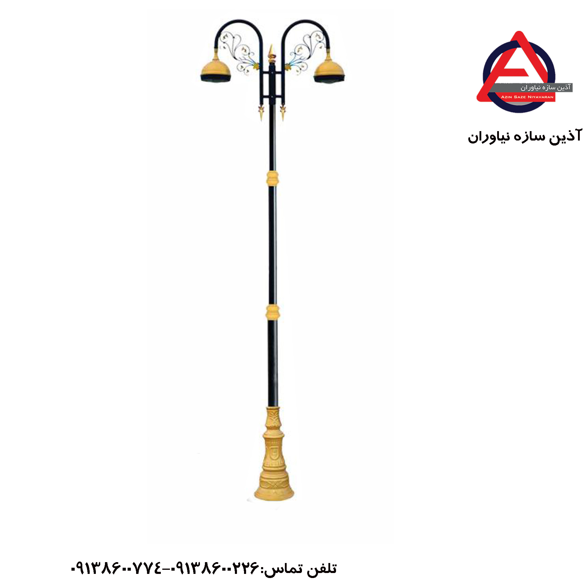 پایه چراغ پارکی، طراحی پایه چراغ دکوراتیو کد 010