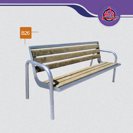 نیمکت چوب و فلز کدB26