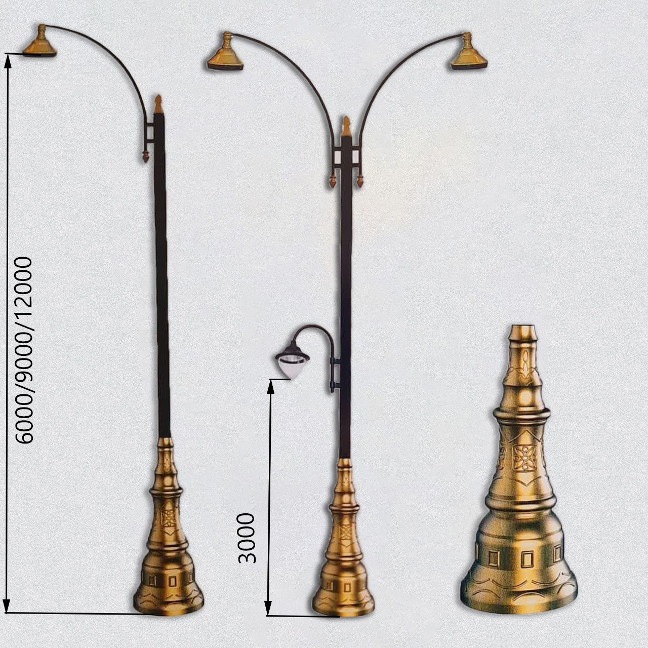 پایه چراغ دکوراتیو پارکی کد 02